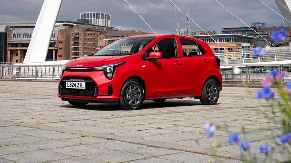 Red Kia Picanto parked front