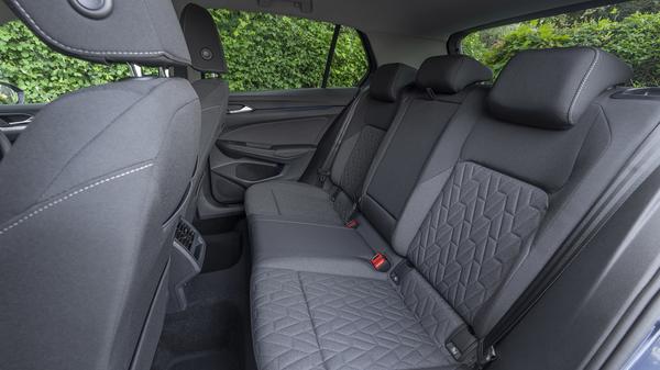 Blue 2024 Volkswagen Golf rear seats